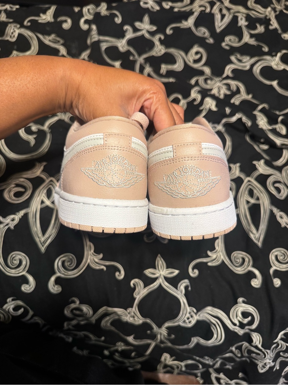 Nike Women’s Low-Top Sneakers in White and Dusty Pink- Air Jordan - Picture 2 of 3